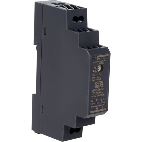 Guide DIN Alimentazione Adattatore 15 W 12 V 1,25 a MeanWell HDR di 15 – 12 DIN Rail Trasformatore (1/3)