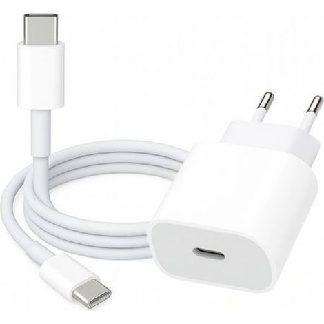 Chargeur rapide USB-C 2 m - Câble avec adaptateur 20 W - Compatible avec les appareils iOS et Android (1/5)