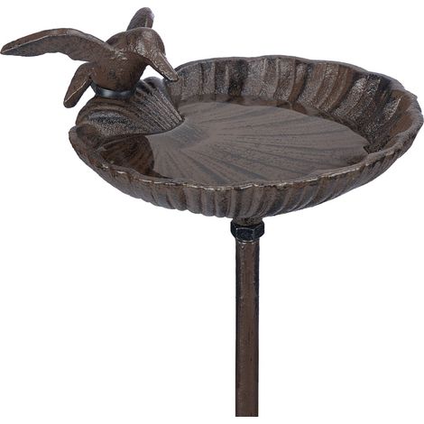Baño para pájaros de hierro fundido con estaca