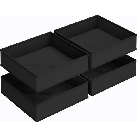 Malm Organiseur de tiroir - Rangement de sous-vêtements  Lot de 4 boîtes de rangement empilables en tissu pour vêtements de bébé, chaussettes, soutien-gorge, chambre d'enfant, noir (1/5)