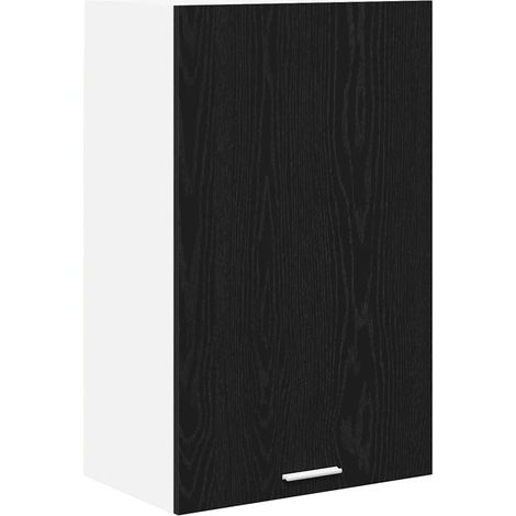 Armario moderno de pared con gran capacidad de almacenamiento 50 x 31 x 80 cm madera de ingeniería negra 020053306 (1/5)