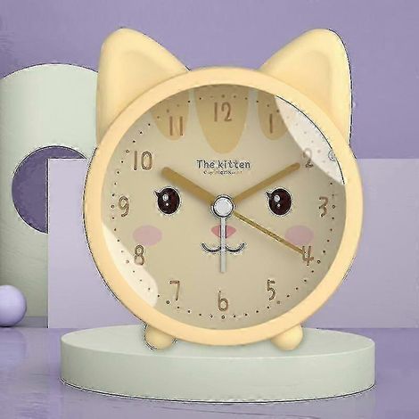 Réveil mignon à motif chat avec horloge numérique et veilleuse pour enfants (1/2)