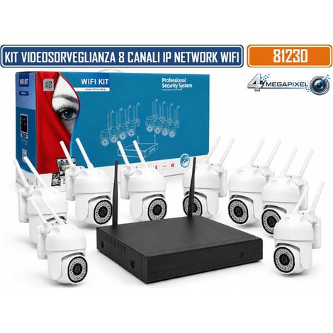KIT VIDEOSORVEGLIANZA WIFI 8 CANALI CON 8 TELECAMERE PTZ 4MP NVR VISIONE NOTTURNA A COLORI RILEVAMENTO UMANO AI AUDIO BIDIREZIONALE CONTROLLO REMOTO DA APP TSEYE E PROTEZIONE IP66 (1/5)