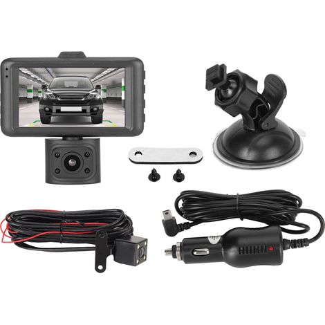 Caméra de Voiture 3 Canaux avec Vision Nocturne - Objectif Triple Avant Intérieur Arrière 1080P Détection de Mouvement Alimentation 12-24V (1/5)