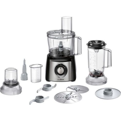 Bosch – Robot multifonction 800W – Capacité bol 2.3L – 2 vitesses + Pulse – Blender intégré pour préparation rapide