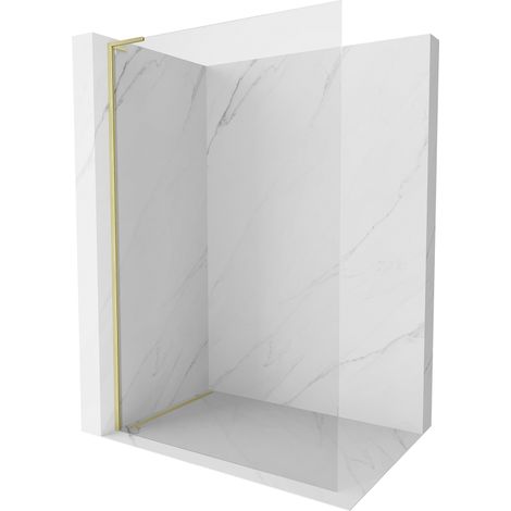 Mexen Kioto-X L Walk-In Duschwand 80 x 200 cm, transparent 10 mm, gold gebürstet - 800-080-107-55-00-X