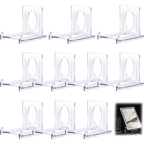 Lot de 10 - Support Présentoir - Chevalet Réglable - Acrylique Transparent pour Cartes Photos Assiettes Menus - Usage Bureau Vitrine Magasin - Transparent - 20x15cm (1/5)