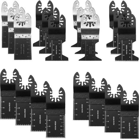 Lot de 20 Bois/bimétal universel Multi outil oscillant Quick Release Lames de scie Outil oscillant Lame de scie circulaire (1/4)