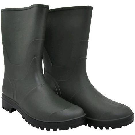Stivali 'Tronchetto'  N. 41 - Colore Verde In Pvc. Suola Nera Carrarmato.
