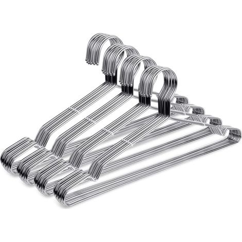 Cintres en fil de fer, lot de 30 cintres ultra-fins et robustes en acier inoxydable pour économiser de l'espace, 16,5 pouces