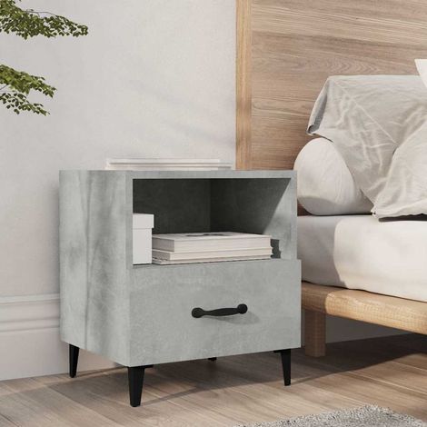 Table de chevet flottante-Table de nuit Gris béton Bois d'ingénierie 204172 (1/5)