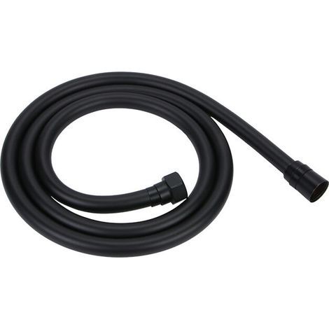 Noir Flexible Douche 1,5m en PVC Tuyau douche Avec double protection anti-torsion, tuyau de douche Remplacement Universel, Avec double tête en laiton de qualité supérieure, Anti-torsion (1/5)