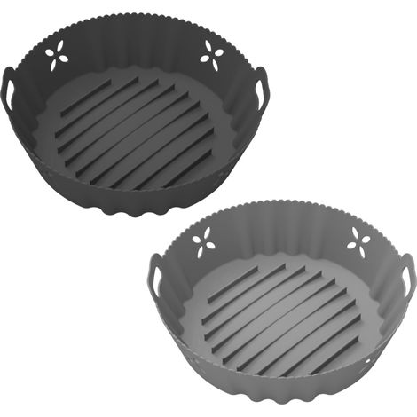 Plaque De Cuisson En Silicone - Rond - 20 cm - Pour Friteuse À Air Chaude - Réutilisable - Antiadhésif - Résistant À La Chaleur Jusqu'à 230 °C - Lot De 2 (1/5)