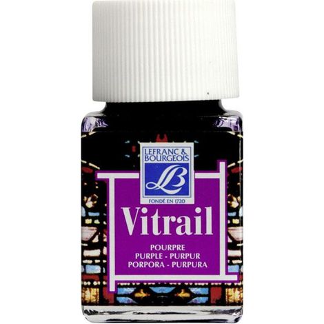 Peinture verre - LEFRANC & BOURGEOIS - Vitrail - Pourpre N°350 - Résistance à la lumière - Pour adultes (1/4)