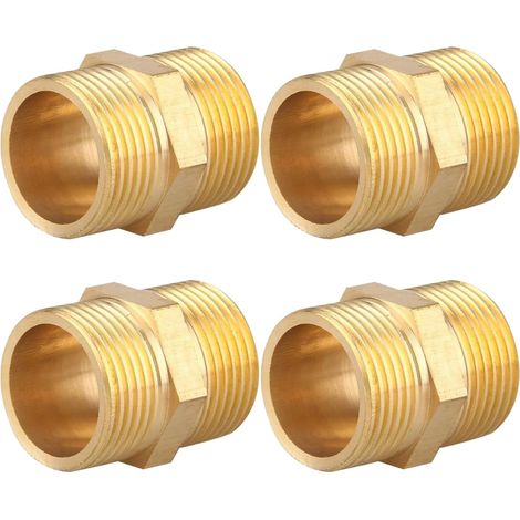 Mamelon Double en Laiton G1/2" (Ø 20mm), 4 Pièces, Raccord Hexagonal pour Connexions Robustes (1/5)