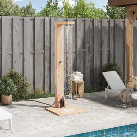 Doccia da esterno 210 cm Legno massello di pino e acciaio inox vidaXL