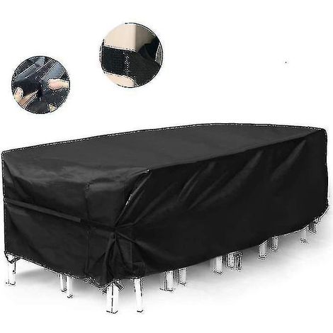 Housse imperméable pour mobilier de jardin (table, chaises, etc.) en Oxford, anti-poussière. (1/3)