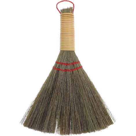 Balai Balayette à Main en Paille de Riz, Portable et Solide pour Dépoussiérage de Table, Bureau et Surface Intérieure (1/5)