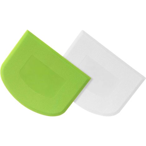 Racloir à pâte, outil pour lisser les gâteaux, 2 racloirs à pâtisserie en plastique pour crème au beurre, spatules pour la cuisson du pain (1/5)