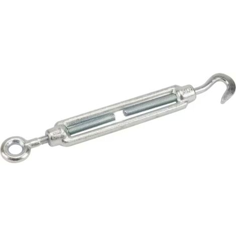 Tendeur avec œillet et crochet en acier galvanisé DIN 1480 Câble Chaine Fil Serrage Construction Tension, filetage M12 (1/4)