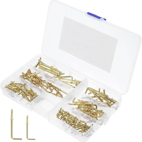 Pieces Plated Right Angle Hooks Small Screw Shaped Hooks