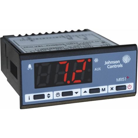 Thermostat froid/chaud 1 sonde encastrable – Alimentation 230Vac – 2 sorties compresseur – Dimensions d'encastrement 71x29mm – Johnson Controls