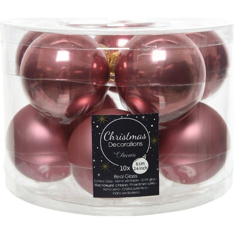Boules de Noël à suspendre en verre 6 cm. Ensemble de 10
