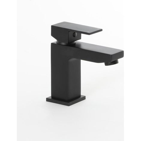 Milano Preto Mono Basin Mixer Tap with Lever Handle - Black (1/5)