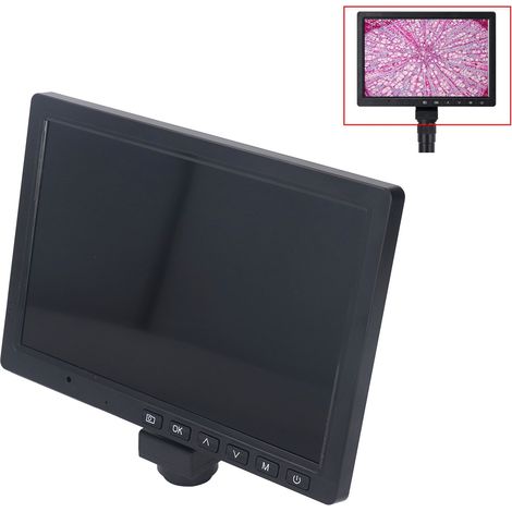 Microscope numérique LCD, écran de 10 pouces, caméra de sortie USB HD 1080P 26mp avec adaptateur d'oculaire 0,5x (1/5)