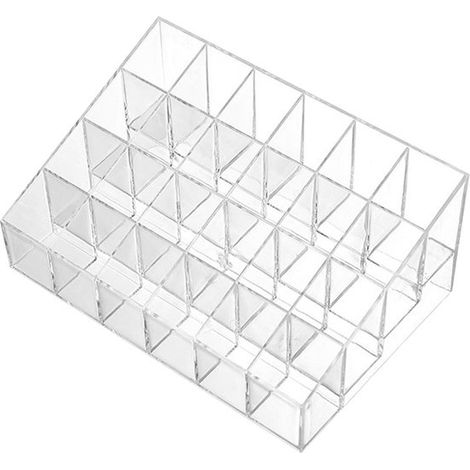 Présentoir à rouges à lèvres en acrylique transparent avec 24 emplacements, léger et compact (1/5)