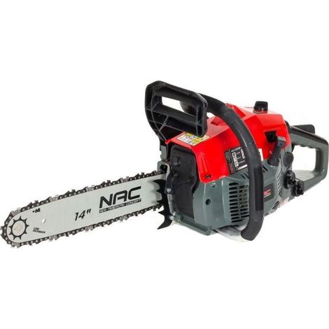 Motosierra a gasolina 38cc con espada de 35 cm NAC, herramienta para corte de madera, potente, compacta, ideal para jardinería y poda, diseño ergonómico, color rojo