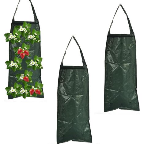 3 Pièces Sac de Plantation, Tour a Fraise avec 10 Trous, Sac de Culture Potager, Bonne Respirabilité pour Fraises, Tomates, Fleurs (1/5)