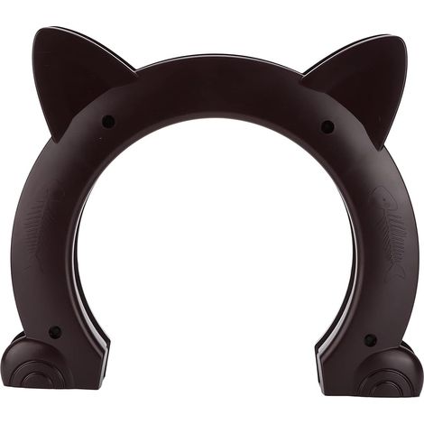 Chatière d'intérieur pour animaux, facile à installer, adaptée aux chats, chatons et chiots, brun, taille L (1/4)