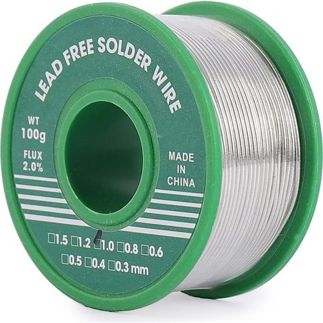 1mm Fil de Soudure Sans Plomb, 100g Fil étain Soudure, Mince à Noyau de Colophane, Sn99%, Bobine d'étain à Souder Avec Flux pour Soudure la électrique (1/5)