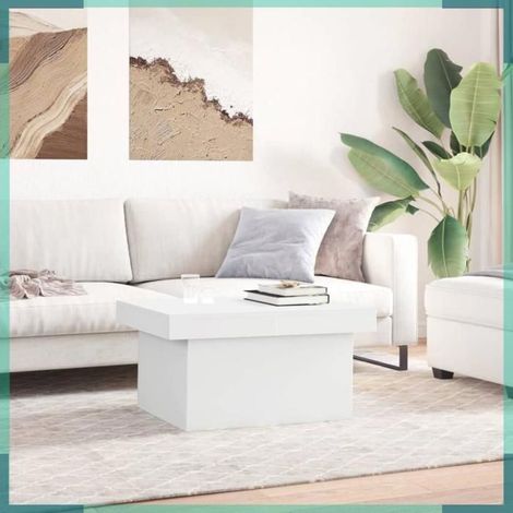840870 Table basse blanc 100x55x40 cm bois d'ingénierie (1/5)