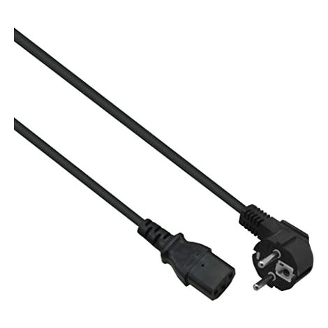 HELOS CÂBLE DE RACCORDEMENT RÉSEAU AVEC FICHE DE TERRE 90° VERS C13 NOIR 0,5 M 310981