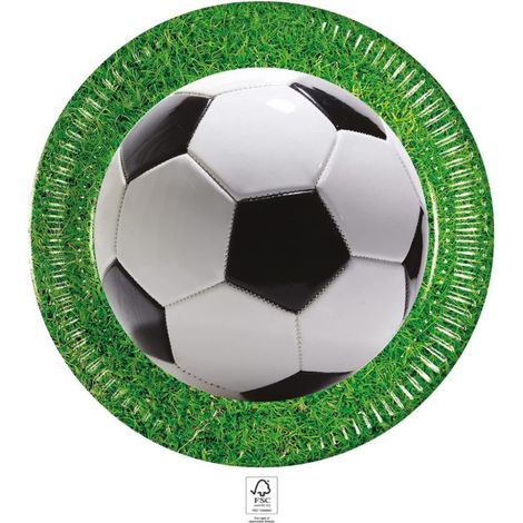 Assiettes en carton Ballon de Football vert - Fête d'Anniversaire - 8 pièces - 23 cm (1/2)