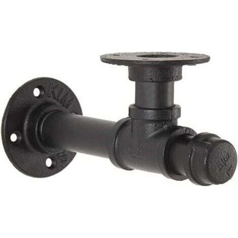 [JAMAIS UTILISÉ] 1 pièce, support d'étagère en tuyau, support d'étagère murale de style industriel, support d'étagère noir, support mural décoratif pour décorer la cuisine, le salon, la chambre à couc (1/4)