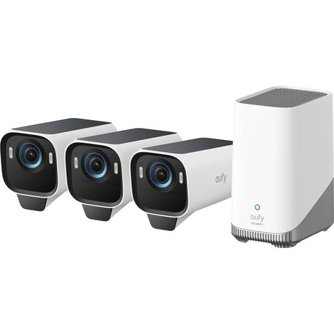 Eufy eufycam S3 Pro 3+1 Homebase 3er Set weiß Überwachungskamera