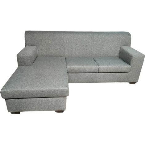 divano con penisola reversibile bellahome "tris" grigio 218x162x90cm (1/4)