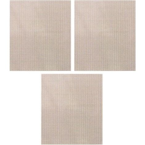 NUOBESTY Lot de 3 Tapis Barbecue en Fibre de Verre Marron, Résistants la Chaleur et Antiadhésifs, pour Cuisson Indoor Facile Accroche'-'-