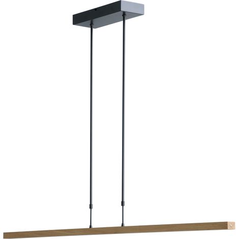 Lampe suspendue Oak nickel noir avec bois 134cm - 2786-81-NA-P-DW