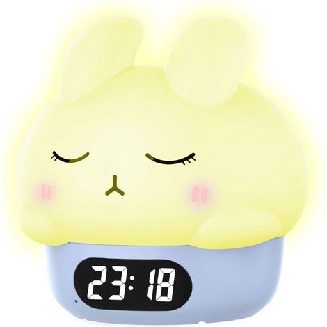 Luce notturna per bambini - lampada da tavolo per camera da letto - a forma di coniglietto - lampada da comodino a cartone animato - luce notturna per neonati (blu) (1/5)