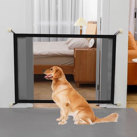 Barrière de Sécurité pour Chien Grille de Protection Portable Filet d'Isolation pour Animaux Domestiques Pliable pour Escaliers Cuisine Balcon 100x78cm (1/5)