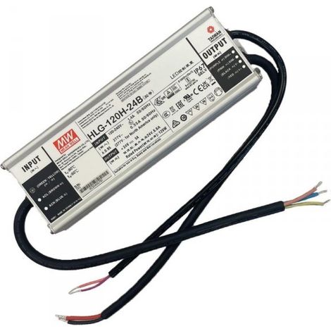 MW MEAN WELL HLG-120H-24B Alimentatore Led Driver CC CV Dimmerabile 120W 24V 5A IP67 Input 220V 110V