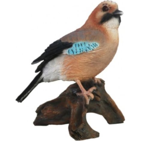 Dekorative Gartenfigur eines Eichelhähers