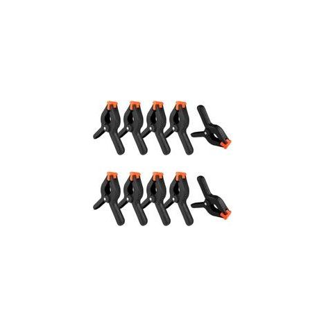 Lot de 10 pinces à ressort noires, 10 cm, pour travail du bois, photographie, jardin et bricolage (1/5)