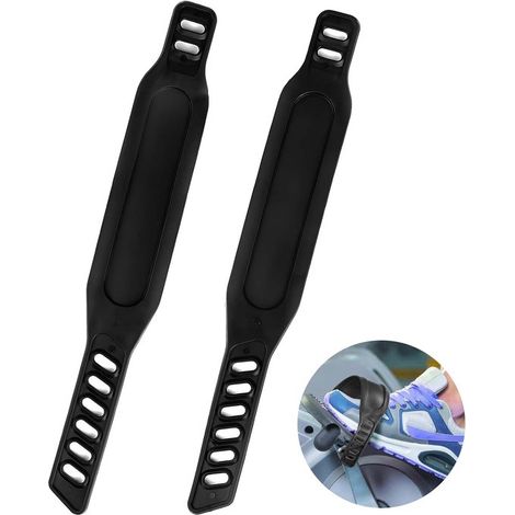 Set de 2 sangles de pédale – Caoutchouc – Longueur réglable – Vélos et home trainer – Noir (1/5)