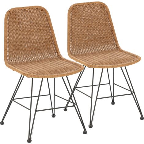 Pack 2 sillas de comedor o jardín Beth Ratan/Negro (1/5)