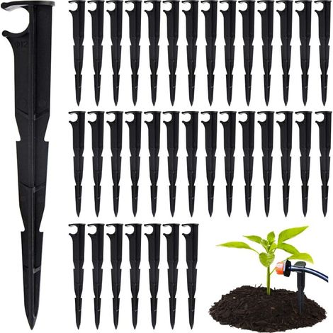 Tropfbewässerungs-Befestigungspfähle: 50er-Packung, kompatibel mit 1/4-Zoll-Schläuchen (4/7 mm) – Sicherer Schlauchhalter für Gartenbewässerungssysteme